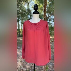 Simply Vera Vera Wang Coral Tunic Top with Gathered Yoke